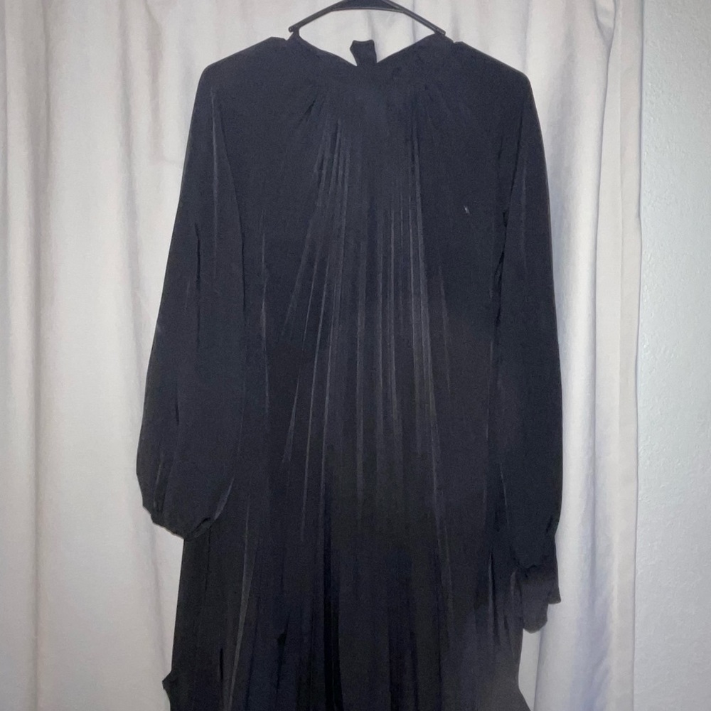 SHEIN black pleated mid dress with bow